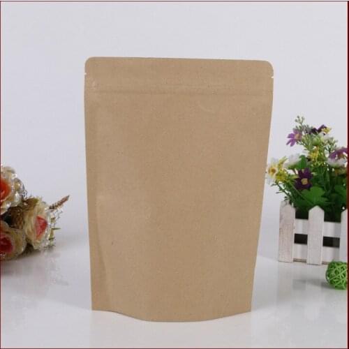 500pcs/lot 20x30+5 Brown Kraft Paper Bag No Window Stand Up Zipper/zip Lock Jewelry Packaging Bag Paper Bags For Gifts/tea Bags