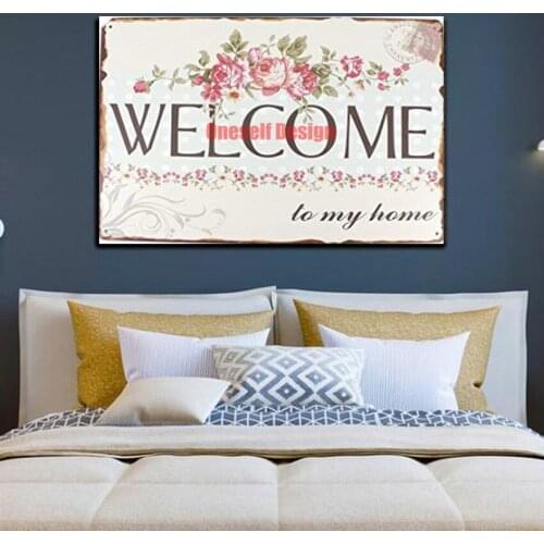5d diamond embroidery full set diamond painting mosaic diamond welcome to home sweet home decor for home bedroom wall sticker