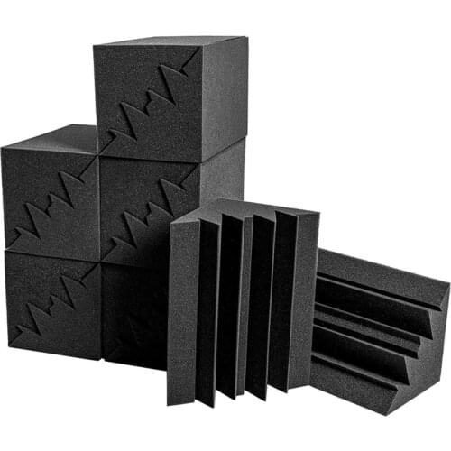 Acoustic Foam Bass Trap Studio Foam 12 Pack 12 inch x 7 inch x 7 inch Soundproof Padding Wall Panels Corner Block Finish