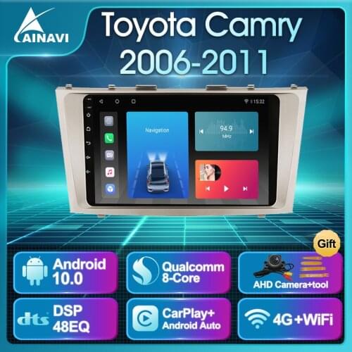 Car Radio Android 10 QLED Screen For Toyota Camry 6 40 50 2006-2011 Auto Stereo Multimedia Player Navigation GPS Carplay No 2din