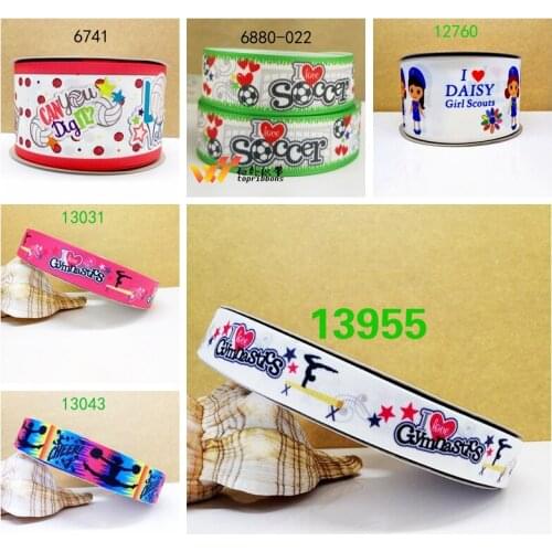 Free shipping 50 yard cartoon printed grosgrain ribbon 13793