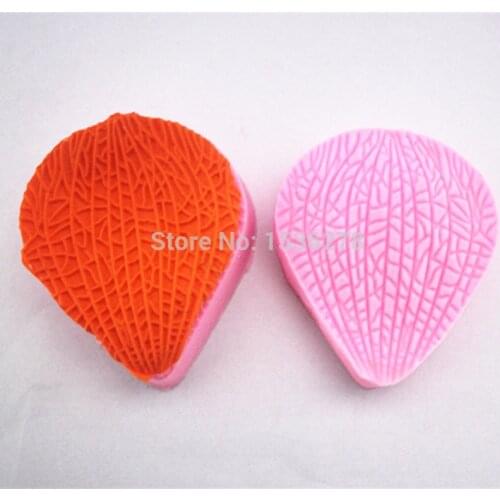Free Shipping Leaf Shaped Fondant Mold Clamping 3D Silicone Mold Fondant Liquid Silicone Cake Sided Petals Meridian Mold A427