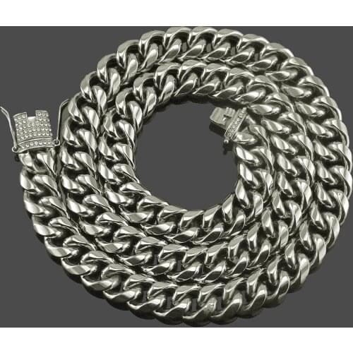 Rock HipHop Cuban Chain Silver Gold Color Iced Out Paved Rhinestone Necklace for Men Jewelry Choker Thick Link Chain Bracelets