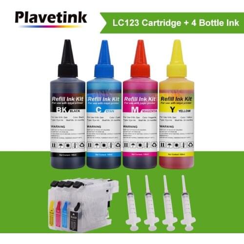 Plavetink LC 121 123 125 127 129 Refill Ink Cartridge For Brother LC123 XL DCP-J4110DW J132W J152W Printer + 400ml Bottle Ink