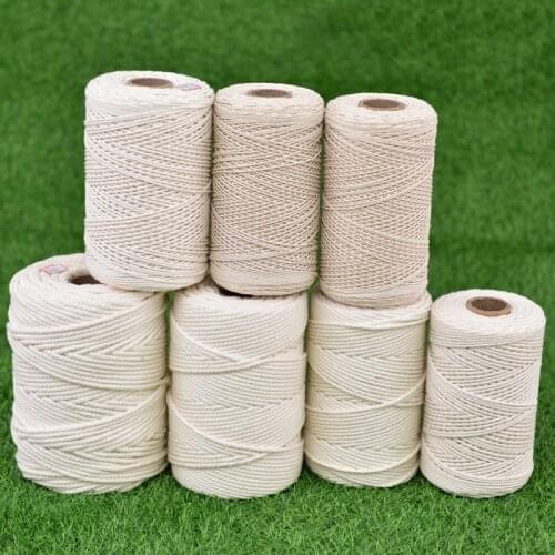 1pc DIY Macrame Rope Natural Beige Cotton Twisted Cord Artisan Hand Craft For Wall Hangings Bohemia Wedding Home Decorations