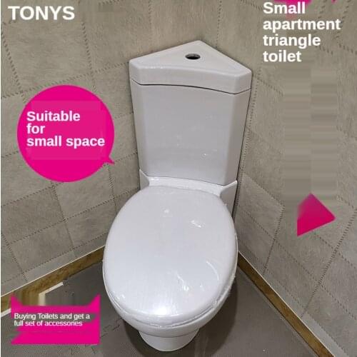 Home Ceramic Toilet Bowl Bathroom Toilet Small Apartment Triangle Corner Closestool Two-piece Water Closet Right-angle Toilets