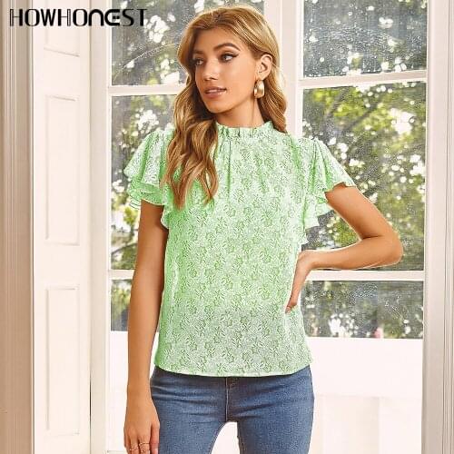 HOWHONEST Short Sleeve Blouses