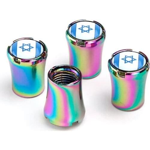 4pcs/Lot Israel Flag Car Tire Valve Caps For Volkswagen VW Polo Golf 6 Passat Wheel Tires Air Dust Waterproof Screw Airtight Cap