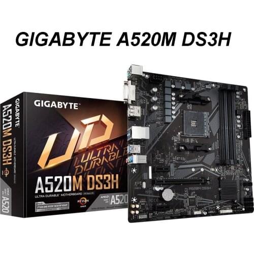 For GIGABYTE A520M DS3H mATX AM4 5+3 Phases Digital PWM, GIGABYTE Gaming GbE LAN, NVMe PCIe 3.0 x4 M.2 Motherboard