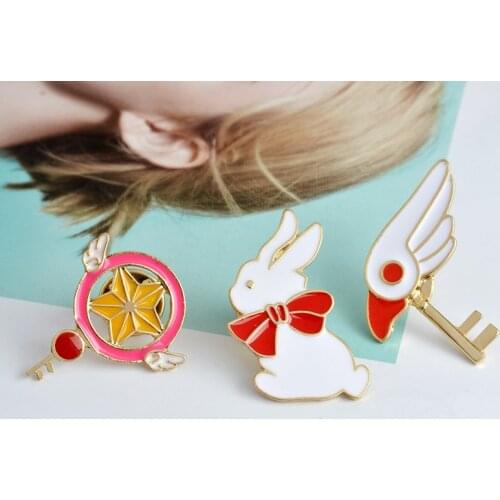 Rabbit Key Cartoon Metal Pin Badge Clothes Badges Backpack Beautify Icons Package Icon Clothing Decorative Brooches