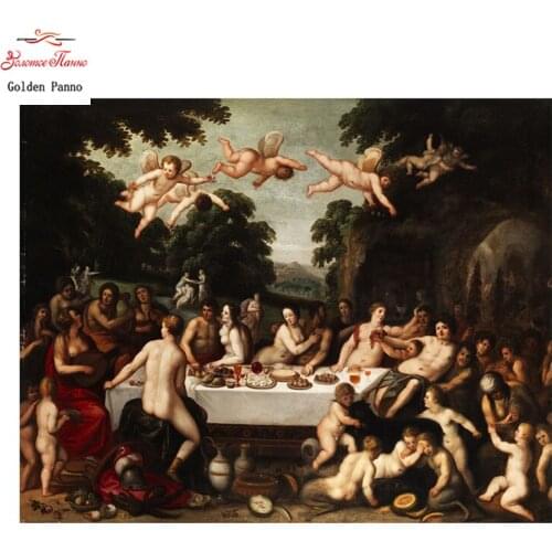 Golden Panno Cross Stitch DIY Diamond Painting Religious of the Virgin Mosaic Diamond Embroidery Painting Needlework Kit 09