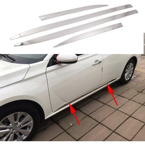 Stainless Steel Door Side Body Molding Line Sill Chrome Trim Cover Strips Fit For Nissan Altima 2019 2020 2021 Accessories