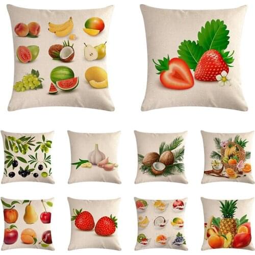 Bedding Fruit Cushion Cover Custom Pillow Cover Decorative Pillow Case Sofa Seat Car Soft Cotton Linen Pillowcase ZY958