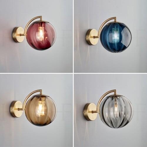 Nordic Modern LED wall light Glass wall lamp Colorful light Creative luxury for bedroom living room hotel project