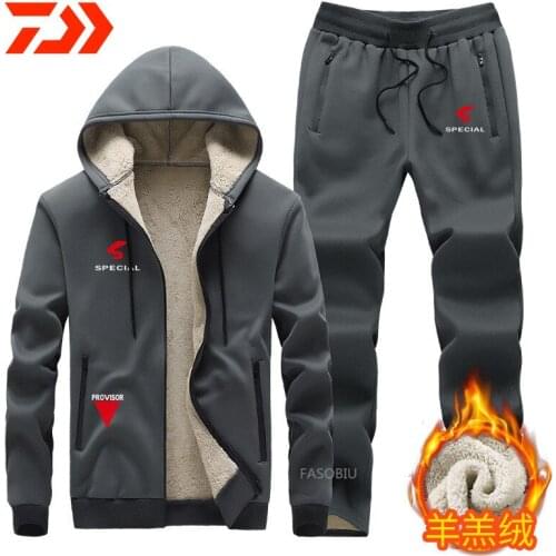 2021 Fishing Clothes Men Outdoor Pants Fishing Suit for Winter Shirt Hiking Velvet Trousers Warm Jacket Fishing Wear Hooded