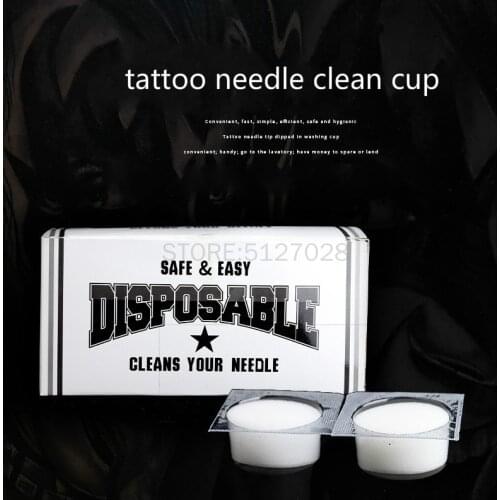 18 pcs disposable tattoo needles wash cups Tattoo equipment rinse dip clean needle cups tattoo needle cleaning tools