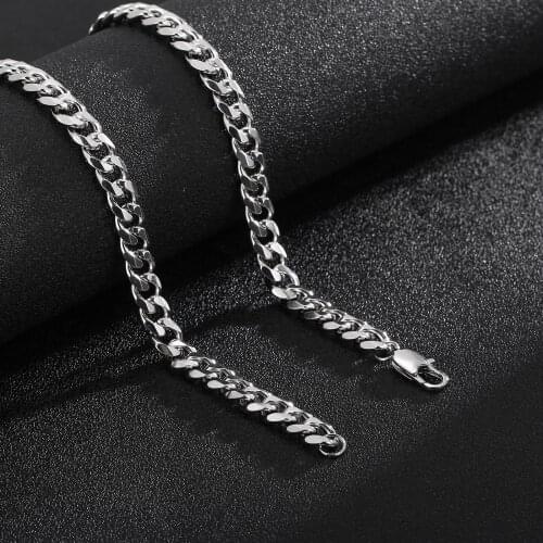 Punk Stainless Steel Necklace Mens Womens Cuban Chain Necklace Minimalist Necklace Necklace Popular Jewelry