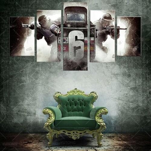 Hd print 5 pieces Rainbow Six Siege poster for Canvas posters Decor Painting Game picture for Bedroom Wall Art Home Decor frame