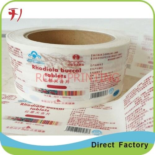 Permanent Vinyl Sticker, Colorful Roll Printing Adhesive Label, Custom Food Label