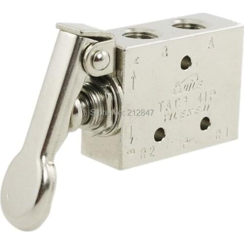 Pneumatic 3 Position 4 Way Spring Return Lever Manual Air Valve