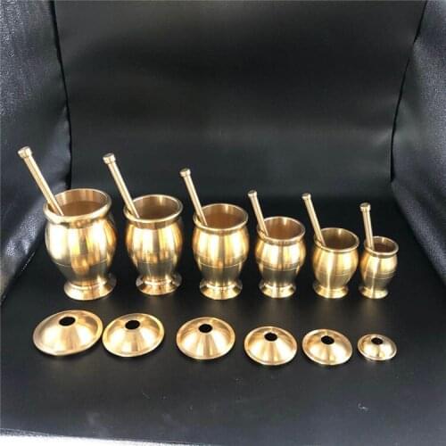 Pure copper practical medicine pounding urn, six sizes and six sizes, simple retro copper pounding medicine pot, garlic pounding
