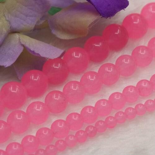 Lovely Pink Chalcedony Stone Many sizes 4/6/8/10mm Round Loose Beads dimension optional DIY Accessories jewelry design 15