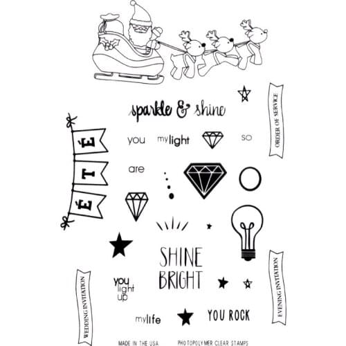 Clear Stamps News Mylife Shine Bright Ete Scrapbooking Material DIY Photo Cards Account Rubber Stamper Transparent Stamp Sellos