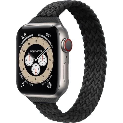 Slim Braided Solo Loop For Apple watch Strap 44mm 40mm 42mm 38mm 42 mm FABRIC Elastic belt bracelet iWatch serie 6 5 4 3 se band