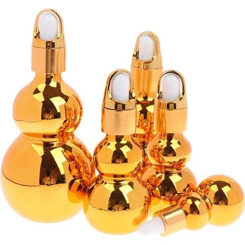 1PC Gourd Shaped Glass Bottles With Oil Dropper Bottles Travel Dispensers For Makeup Liquid 10/20/30/50/100ml