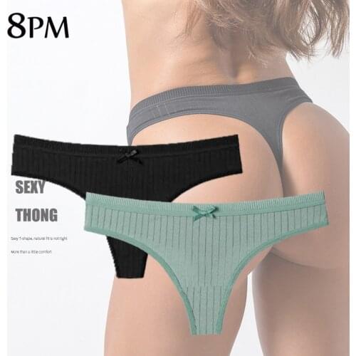 Women Cotton Panties Female Sexy Ribbed Underpants High Waist Solid Color Thong Briefs Underwear Plus Size Lingerie 2XL ouc816