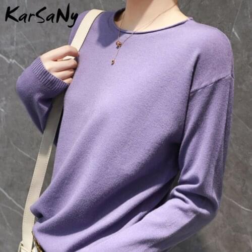KarSaNy Winter Pullover Women Sweaters 2020 O Neck Loose Womens Jumper Autumn Sweater Woman Sweaters Plus Size Knitwear Warm