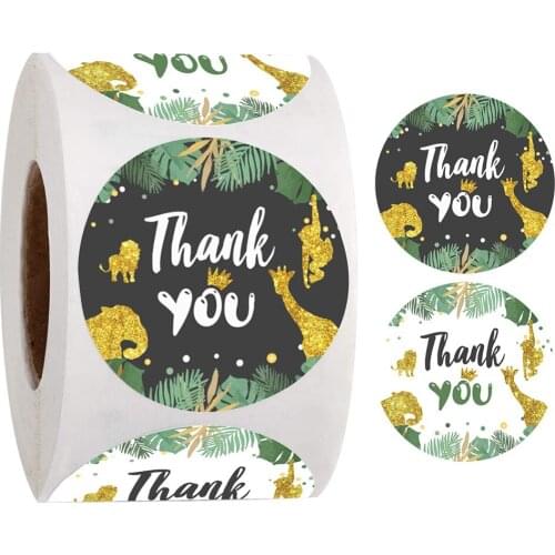 100-500pcs Gold Gift Sealing Stickers Thank you Sticker Scrapbooking for Wedding Party Favors and Gift Decorations Labels