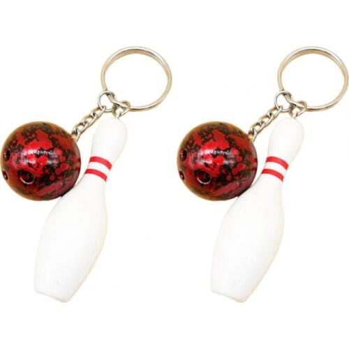 2Pcs Mini Simulation Bowling Ball Keychain Bag Pendant Car Key Ring Accessories For Men Women Keychain Trinket Car Key Ring Gift