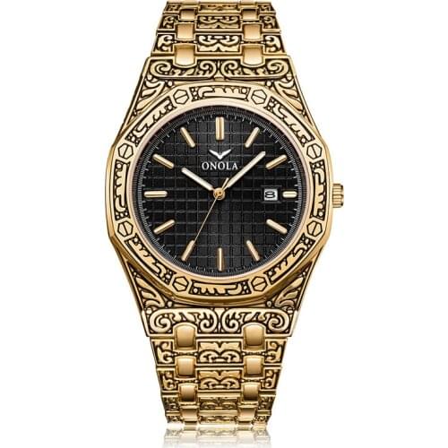 2021 Fashion Classical Retro Gold Quartz Watches for Men Top Brand Luxury Watch Clock Man Military Wristwatch Relogio Masculino