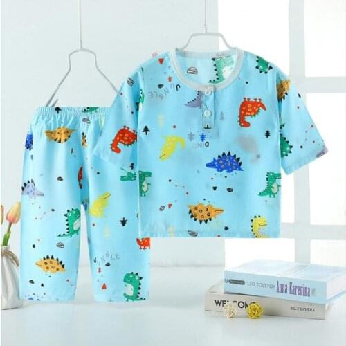 2021 New Kids Pajamas Boys Girls Clothing Cartoon Costume Half Sleeve Pijamas Famialy Children Sleepwear Pajamas Sets