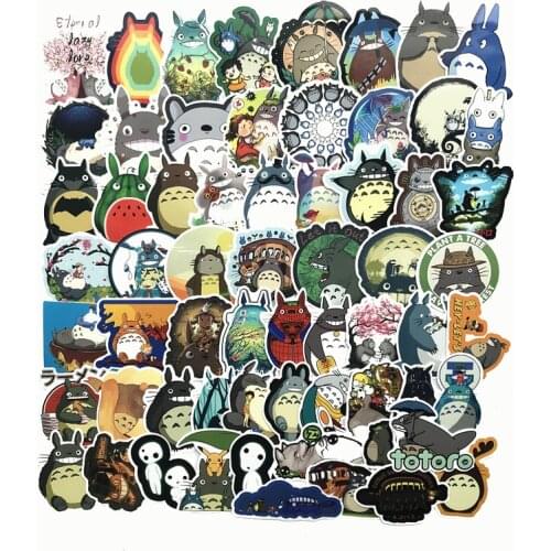 64Pcs Japanese 2021 Movie My Neighbor Totoro Cute Cartoon Stickers For Skateboard Laptop Luggage Fridge Phone Styling Sticker