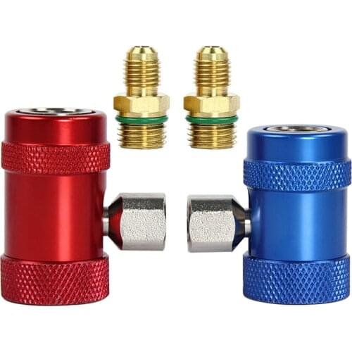 Automotive R1234yf Quick Couplers Manual Couplers Connector Adapters Fitting with 1/4" Male Port Set of 2