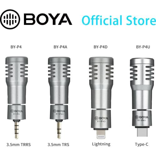 BOYA BY-P4 Miniature Omnidirectional Microphone plug-and-play microphone for vlogging mobile journalism live streaming