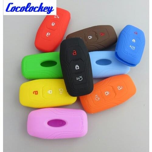 Cocolockey Silicone Car Key Cover Case for FORD Mondeo Edge Smart Remote Keyless Enter Key Case for Car Styling 3 Button