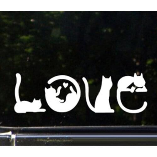 Home Decoration Accessories for Living Room Cats Spell LOVE Cute Pet Car Stickers Home Decoration Accessories for Living Room