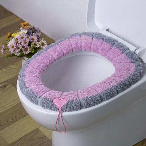 Household Bathroom Lavatory Cushion Toilet Set Thickened Toilet Cushion Mat Winter Soft Washable Common Nordic Toilet Seat Pads