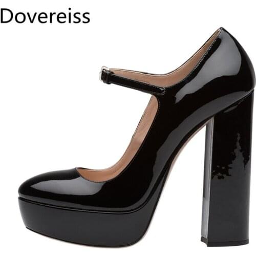 Dovereiss Fashion Womens Shoes summer New Block heels Elegant Pointed to Pumps Waterproof sexy Office lady Party shoes 46