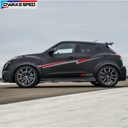 Both Side Racing Sport Stripes For Nissan JUKE NISMO Car Door Waist Lines Stickers Auto Body Decor Vinyl Decals Accessories