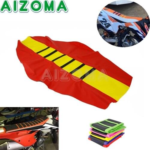 Dirt Bike Motorcycle Rubber Striped Gripper Soft Seat Cover Universal For SX XC EXC Honda CRF XR 50 110 125 230 250 450