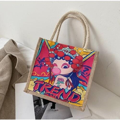Canvas Lunch Box Bag Handbag Cute Handbag 2021 New Fashion Womens Bag Mommy Bento Small bag Office Worker Chinese Style