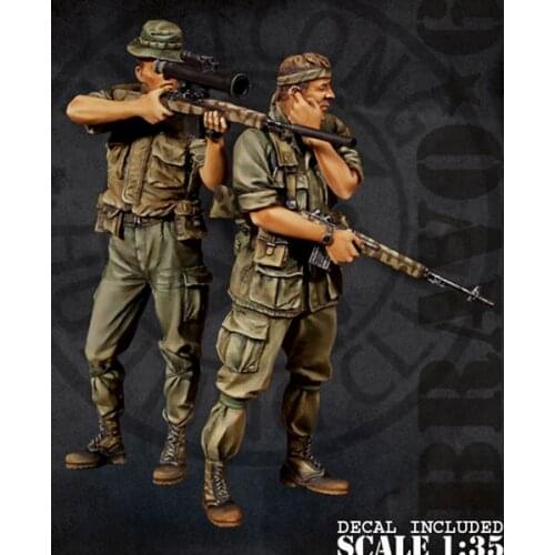 1/35 U.S. Army Sniper Team Vietnam Resin kit soldiers GK Military subject matter of WWII Scene combination Uncoated No colour