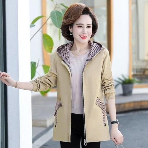 New Hooded Jacket 2021 Spring Autumn Coat Female Fashion Casual Loose Large Size 5XL Elegant Windbreaker Jackets Outerwear