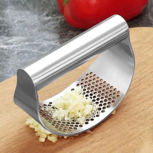 Multi-function Manual Garlic Presser Curved Garlic Grinding Household Slicer Chopper Stainless Steel Garlic Presses Cooking Gadg