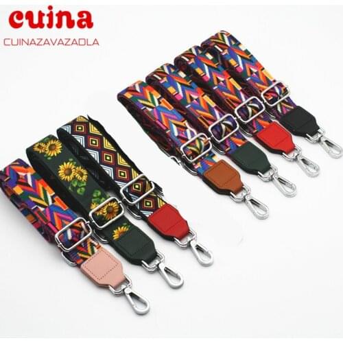 Nylon Colorful Bag Strap Accessories For Women Rainbow Adjustable Shoulder Hanger Handbag Straps Belt Decorative Handle Ornament