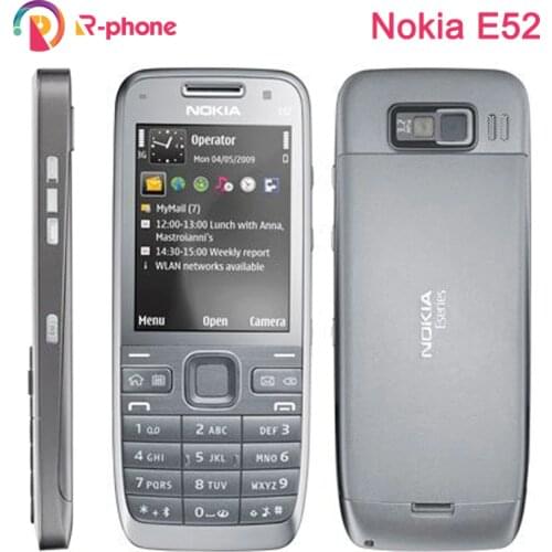 100% Original Nokia E52 2G 3G Unlocked Mobile Phone Wifi 3MP Refurbished Cellphone & Russian Keyboard Arabic Keyboard